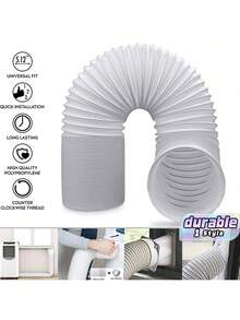 1pc Adjustable Ducted Heavy Duty Four Layer Protective Clothes Dryer Exhaust Hose White - one size fits all - View 1