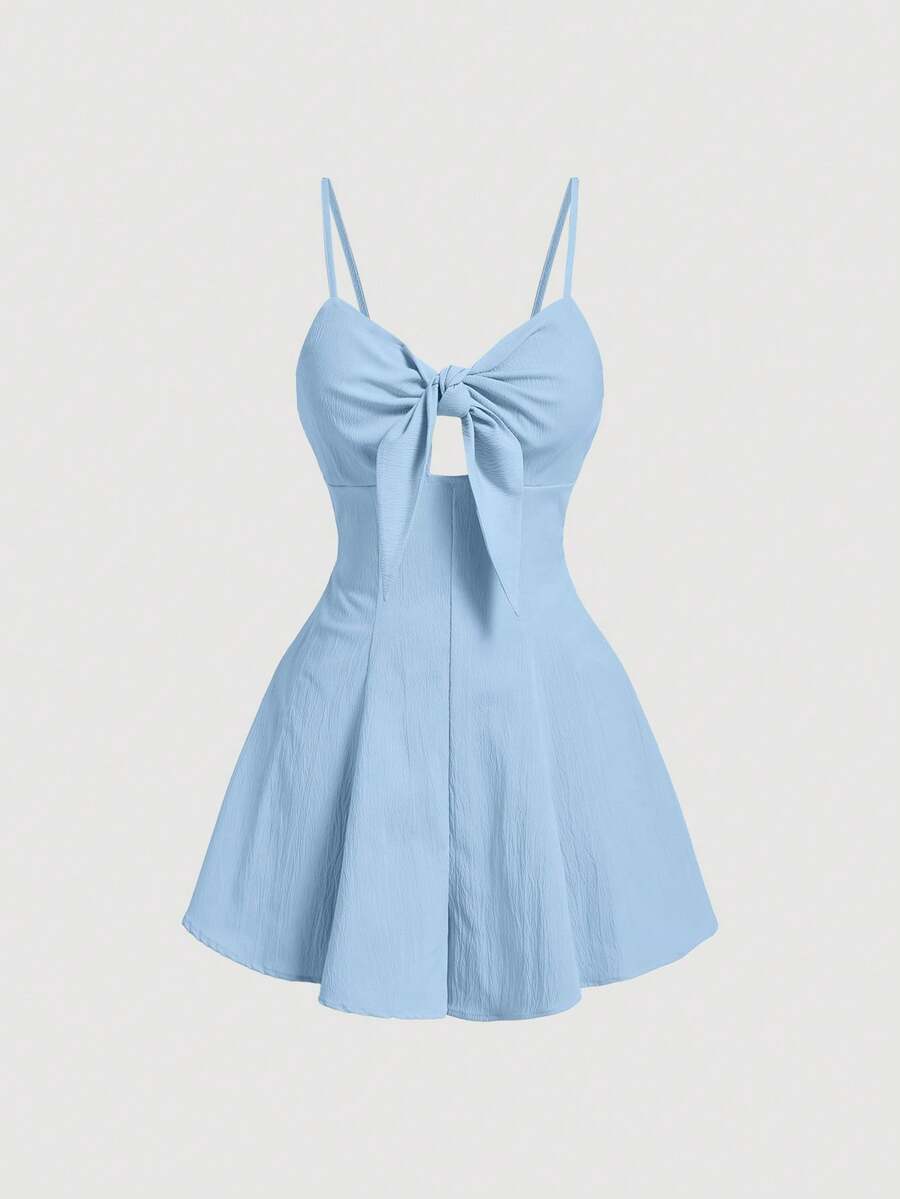SHEIN MOD Ladies' Solid Color Simple Daily Spaghetti Strap Jumpsuit - Baby Blue - View 1