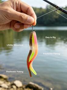 10/30/50/100Pcs Senko Worms For Bass Fishing, Salt Impregnated Soft Plastic Stick Baits, Wacky Rig Texas Rig Ned Rig Finesse Stick Worm Lures, Slow Sinking Artificial Soft Worms For Freshwater Saltwater Largemouth Smallmouth Bass - multicolor - View 6