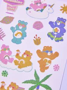 Care Bears 1組卡通圖案塗鴉貼紙，適用於筆記本、日記本、手工藝品、滑板、筆記型電腦、行李箱，非常適合個性化裝飾，生日或週年紀念的趣味禮物 - 彩色 - 查看 3