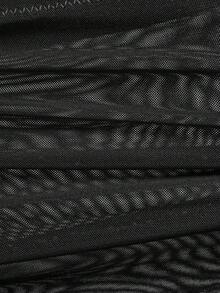 SHAPORA 1件女款純色前拉鍊塑形短褲 - 黑色 - 查看 13