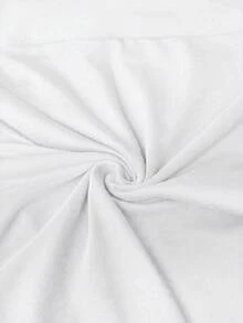 SHEIN Tall CURVE 大尺碼女款純色不對稱腰線休閒緊身褲 - 米色 - 查看 7