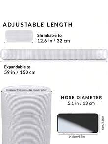 1pc Adjustable Ducted Heavy Duty Four Layer Protective Clothes Dryer Exhaust Hose White - one size fits all - View 4