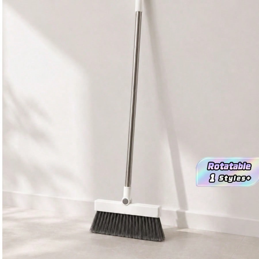 1pc Household Broom, Long-Handled Floor Cleaning Broom, Swivel Broom For Sweeping Up Dust And Debris; Suitable For Homes, Kitchens, Rooms, And Offices; Cleaning Supplies And Tools; Back-To-School Essentials.