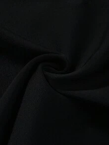 Nuvra 纯色 V 领无袖派对节日情人节优雅绷带连衣裙 - 黑色 - 查看 8