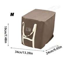 1pc Extra Large Capacity Waterproof And Moisture-Proof Fabric Quilt Clothing Storage Bag, Dustproof Moving Packing Bag, Suitable For Home Storage - Brown - View 9