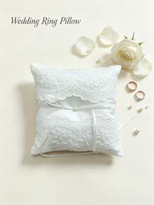 Bride Faux Pearl Bow Ring Bearer Pillow Set Suitable For Any Wedding Decoration Valentine's Day Valentines - multicolor - View 8