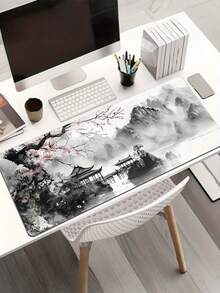 1PC Extra Large Japanese Style Black Wave Gaming Mouse Pad Ergonomic Design Non Slip Rubber Base Art Landscape Pattern Smooth Durable Surface For Computer Laptop Desk Mat Mouse Pad For Gamers Artist Mouse Pad Large Office Accessory - multicolor - View 6