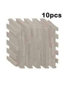 10Pcs 11.8Inch Wood Texture Interlocking Mat High Tenacity Non Slip Cushion Floor Tile Moisture Proof For Living Room Bedroom Kitchen Decor - multicolor - View 15
