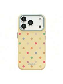 ShellaStory A Summer Day, Dopamine Color-Blocking Polka Dot Macarons, Shockproof Soft Shell, Suitable For 17promax, Personalized, Creativity, Geometry, Simple Style, Fresh Style, Color-Blocking Style, Niche, Ins Style - Yellow - View 4