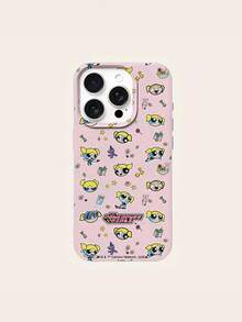 THE POWERPUFF GIRLS X SHEIN THE POWERPUFF GIRLS 動感女孩系列 花朵泡泡皮革紋理手機殼 防震防摔 全方位保護套 適用 iPhone 17 Pro Max 16 15 14 13 12 Pro Max Plus Y2K 復古可愛女孩風 高顏值高品質手機殼 - 彩色 - 查看 8