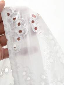 DAZY Autumn Casual French Romantic Elegant Wedding Lace White Women's Long Dress Garden Party Vacation - Pearl White - View 3