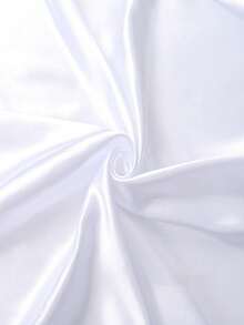 Kain Satin Memiliki Fitur Kilau Lembut, Jatuh yang Lentur, dan Mudah Ditangani, Ideal untuk Gaun Pengantin, Gaun Pengantin Buatan Sendiri, dan Kostum Pesta. - Putih - View 6