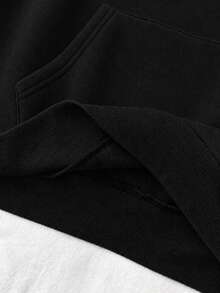 SHEIN Felpa casual grigia con tasche per ragazze pre-adolescenti, pullover multifunzionale a maniche lunghe, autunno/inverno - nero - Visualizzare 7
