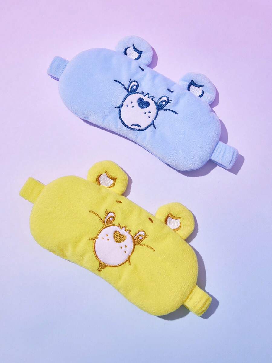 Care Bear X Joivida 1個可愛刺繡熊睡眠眼罩,柔軟遮光設計,男女適用,適合午睡、旅行、居家放鬆、辦公室、日常睡眠輔助,也是週年紀念、生日或聖誕襪填充物的獨特個性化禮物 - 彩色 - 查看 1
