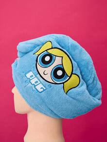 THE POWERPUFF GIRLS X Joivida 1件可愛卡通小女警刺繡乾髮帽，珊瑚絨水洗材質，柔軟吸水且快速乾燥，適用於日常護髮、洗澡、淋浴、SPA、旅行，也是週年紀念或生日的獨特個性化禮物 - 彩色 - 查看 10