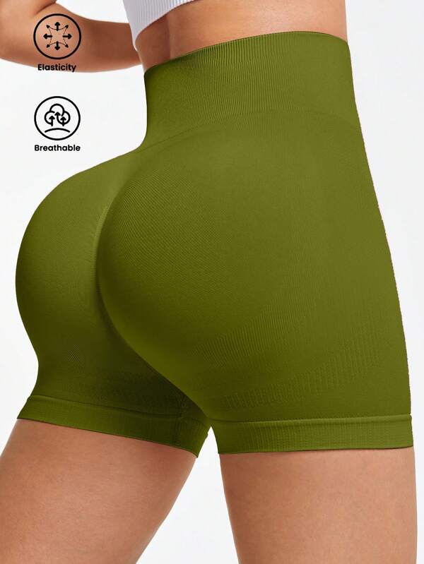 Slayform Slayform Women's Solid Color Seamless Casual Daily Travel Sports Shorts