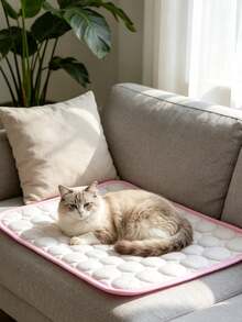 Washable Cooling Mat For Dogs, Ice Silk Self-Cooling Pet Cool Blanket, Portable Heat Relief Pad For Indoor Outdoor Car Travel Use - Pink - View 5