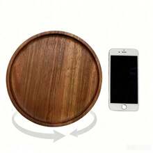 1pc 360 Rotating Wooden Tray, Spice Rack, Kitchen Organizer, Turntable, Multipurpose Wooden Platter, 8-Inch Round Wooden Spice Holder, Suitable For Kitchen Cabinet And Storage, Housewarming, Father'S Day, Graduation Gift - View 9