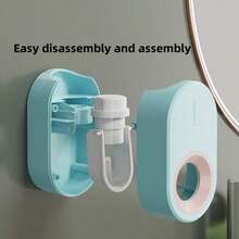 1Pc Cute Panda Automatic Toothpaste Dispenser, Wall Mount No Drill Toothpaste Squeezer, Cartoon Self Adhesive Toothpaste Holder For Bathroom Decor, Ideal Holiday Gift - various - View 5