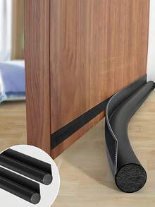 1PC Leatherette Self Adhesive Door Bottom Seal Strip Windproof Dustproof Soundproof Insect Blocking Gap Weatherstrip For Bedroom Home Indoor Daily Household Noise Reduction Decorative Door Accessory - Single-sided Seal - View 9