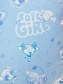 THE POWERPUFF GIRLS X Joivida 1個可愛枕套（不含填充物），柔軟透氣刷毛布料，45*45cm尺寸，雙面卡通印花設計，適用於居家臥室客廳沙發汽車旅行使用，適合女孩與粉絲的趣味節日生日禮物 - 彩色 - 查看 11