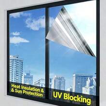 Película de Aislamiento Térmico Plateada de Doble Cara, Película de Protección Solar para Vidrio del Hogar, Bloqueo Fuerte de Rayos UV. Efecto Significativo de Sombreado y Enfriamiento, Diseño Transparente Unidireccional para una Vista Clara, Equilibrando Fácilmente la Protección y la Privacidad - 1PC - Ver 8