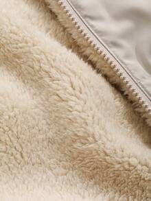 DAZY Women's Solid Color Zipper Front Casual Thermal Lined Vest, Winter Jacket Women Coats - Beige - View 4