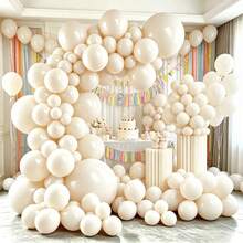 Balloons 110 Pcs Different Sizes Of 18 10 5 Inch Latex Balloons Arch Kit Garland For Baby Shower Birthday Graduation Anniversary Retirement Party Decorations - Sand White - View 5