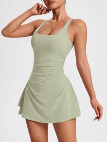 CourtClass CourtClass Women's Solid Color Sleeveless Sports Dress - Green - View 8