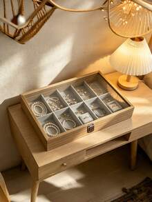 1PC Premium Leather Watch Storage Box, Large Capacity Watch Organizer With Display Case, Multi-Functional Jewelry Holder For Men & Women - Multicolor - View 6