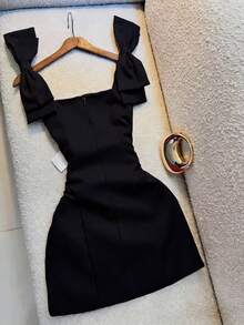GlowEve Women's Solid Color Casual Daily Wear Summer Dress - Black - View 2