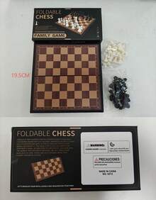 Professional Foldable Chessboard Set, Premium Gift Box, Portable Tabletop Game, Suitable For Checkers And Chess Strategy, Ideal For 33 Different Scenarios - Multicolor - View 12