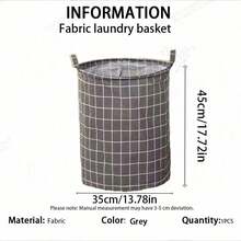 1 Pc Foldable And Portable Canvas Laundry Basket,Also Suitable For Clothes And Children Toys Storage,Household Laundry Hamper,Large Capacity Laundry Bag/Laundry Supplies With Handle - White - View 20