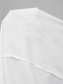 SHEIN Lady 春夏休闲优雅工作小码白色短袖卡夫坦连衣裙阿巴亚束腰连衣裙女式连衣裙 - 白色 - 查看 7