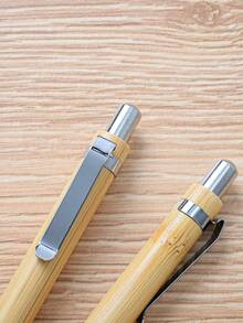3/5/10/20/50Pcs Bamboo Wooden Ballpoint Pen, Retractable Smooth Writing Gift Pen For Office, School, Home, Business, Promotional Giveaway - Bamboo Pen - View 3