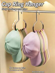 Multi-Functional Simple Household Hanger With Hat Rings, Creative Storage & Drying Rack For Scarves, Bags And Ties For Wardrobe - Multicolor - View 11
