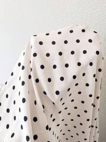 Solavon Ensemble 2 pièces femme décontracté pour le quotidien, Top à manches longues plissé à pois et jupe - Multicolore - Voir 8