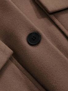 Dazy Tall Jaket Kasual Wanita Lengan Panjang Longgar dengan Kerah Tegak untuk Musim Gugur - Coklat - View 6
