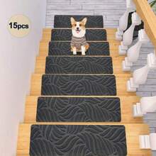 1/7/15pcs Non-Slip Stair Tread Mat With Self-Adhesive Backing Indoor Step Mat, Non Slip Stair Treads Carpet, Stairs Carpet - multicolor - View 6