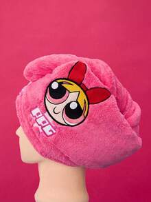 THE POWERPUFF GIRLS X Joivida 1件可愛卡通小女警刺繡乾髮帽，珊瑚絨水洗材質，柔軟吸水且快速乾燥，適用於日常護髮、洗澡、淋浴、SPA、旅行，也是週年紀念或生日的獨特個性化禮物 - 彩色 - 查看 11