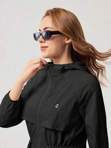 OutZeal Women Sun-Proof Jacket Camping Hiking Fishing Mesh Panel Hip Length Hooded Outdoor Jacket - Black - View 12