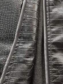 Rustia Plus Size Premium Street Style Cool Autumn New Loose Versatile Fashion Motorcycle Leather Jacket Winter - Black - View 8