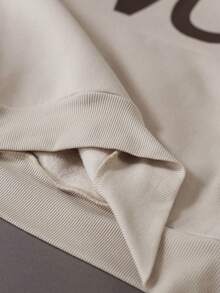 STYNVO Men's Letter Print Zip-Up Hoodie - Apricot - View 5