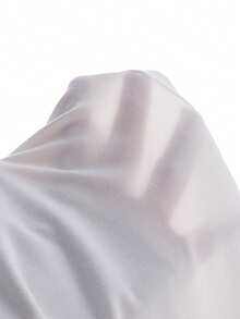 SHEIN Sparklyn 女童不對稱單肩修身腰短版針織長袖T恤，休閒俏皮時尚上衣 - 白色 - 查看 5
