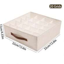 1/2 Tianshan Underwear Box: Organizer W/ Partition, Multi-Functional For Bed/Dorm/Ward. Fits Women: White T-Shirts, Black Pants, Winter/Elegant Dresses, White Shirts, Long Sleeves, White Jumpsuits, Spring/Summer Tops, Simple. - Snow Mountain White - View 11