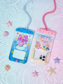 Care Bears 防水手機防水袋 觸控螢幕兼容 游泳潛水漂流河川徒步溫泉水上樂園 浮力氣墊不下沉 IPX8 防水密封 掛繩頸帶 透明高清大容量 通用 7.2 吋以下所有手機 - 查看 1