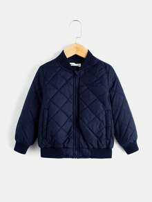 SHEIN Kids Young Boy Autumn/Winter Casual Versatile Jacket - Navy Blue - View 4