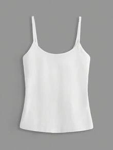SHEIN BASICS 女款純色修身百搭日常穿著細肩帶背心上衣 3件/組 - 彩色 - 查看 13