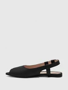 CUCCOO BIZCHIC Women's Shoes, Black, Simple And Gentle Back Strap Open Toe Sandals, Commuting Versatile Daily Comfortable Flats - Black - View 9